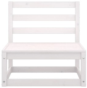 Set Divani da Giardino 8 pz Bianco in Legno Massello di Pino