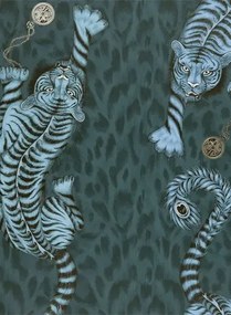 Clarke & Clarke Carta da parati Tigris - Navy