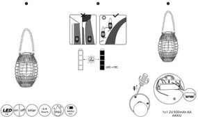 Globo 36669 - Lampada LED solare SOLAR LED/2W/3V IP44