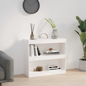 Libreria/divisorio bianco 80x30x71,5 cm legno massello di pino