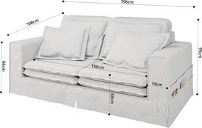 Divano bianco 196 cm Nora – Ropez