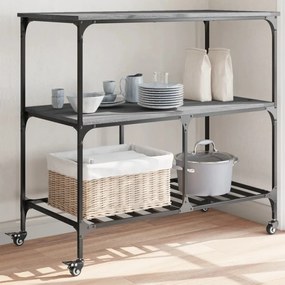 Carrello Cucina Grigio Sonoma 100x50x95 Cm İn Legno Multistrato /
