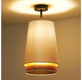Duolla - Lampadario a plafone BELL SHINY 1xE27/15W/230V diametro 25 cm bianco/rame