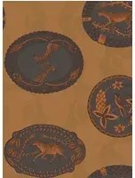 Cole & Son Carta da parati Matrinah - Charcoal/ Orange