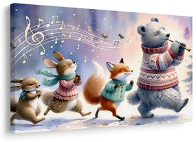Quadro su tela – Animali che marciano al ritmo della musica