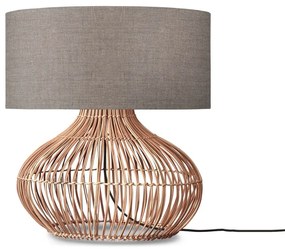 Lampada da tavolo con paralume tessile in colore beige-naturale (altezza 60 cm) Kalahari - Good&amp;Mojo