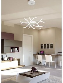 Lampadario Moderno Roxie LED bianco, in alluminio, D. 59 cm, 3800 LM, NOVECENTO