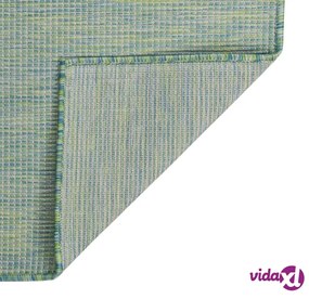 vidaXL Tappeto da Esterni a Tessitura Piatta 140x200 cm Turchese
