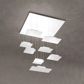 Sospensione Moderna Pixel Metallo Bianco 8 Luci Gx53