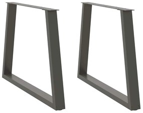 Gambe Tavolo Pranzo A V 2 Pz Antracite 90x(72-73,3)cm Acciaio /