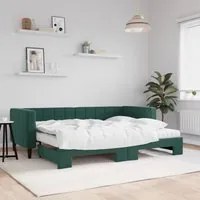 Divano Letto Estraibile Materassi Verde Scuro 80x200 Velluto 3196710