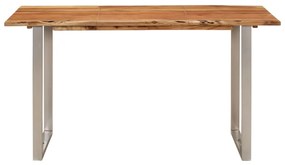 Tavolo da pranzo 140x70x76 cm legno massello di acacia