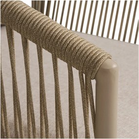 Sedia da esterno beige in metallo/in imbottito Salerno – House Nordic