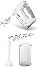 Bosch - Frullatore MFQ36440 - 450 w - 5 velocità - 2 fruste / 2 ganci impastatori in inox - Ciotola graduata con coperchio - Bianco / g