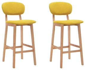 Sgabelli Da Bar 2 Pz Giallo Senape İn Tessuto /