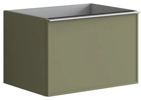 Mobile da bagno da fissare sotto lavabo L 60 x H 40 x P 45.5 cm verde salvia laccato, 2 cassetti Pixel frame