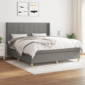 Giroletto A Molle Con Materasso Grigio Scuro 160x200 Cm Tessuto /
