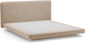 Letto matrimoniale imbottito marrone chiaro 160x200 cm Linea – Micadoni
