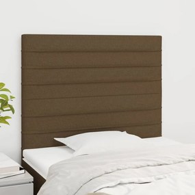Testiera 2 Pz Marrone Scuro 100x5x78/88 Cm İn Tessuto /