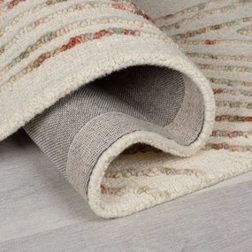 Tappeto in lana arancione e crema 160x230 cm Abstract Swirl - Flair Rugs