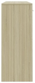 Credenza rovere sonoma 110x30x75 cm in legno multistrato