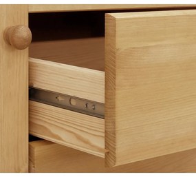 Cassettiera marrone a tre ante in legno di pino massiccio Ella - Støraa