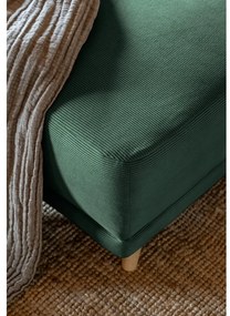 Divano letto angolare in velluto a coste verde (angolo sinistro/"U") Lazy Lukka - Miuform