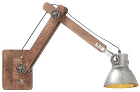 Lampada Da Parete Stile Industriale Argento Rotonda E27 /