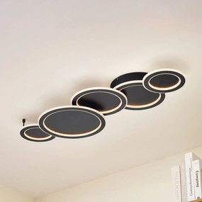 Lucande Plafoniera LED Diala, nero, metallo, 96 cm