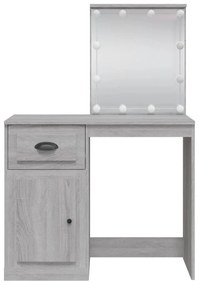 Toeletta con luci led grigio sonoma 90x42x132,5 cm