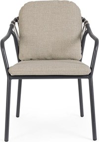 Sedia da esterno marrone chiaro in metallo Edvige – Bizzotto