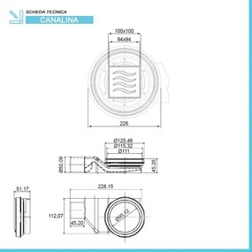 Scarico doccia a pavimento con griglia e sifone 10x10 cm acciaio inox cromato