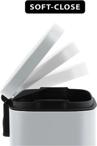 Cestino per la spazzatura bianco opaco in acciaio con pedale 50 l Akira – Spirella