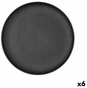 Piatto da pranzo Bidasoa Fosil Nero Ceramica 26,5 x 26,4 x 2,3 cm (6 Unità)