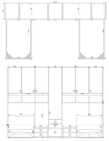 Cameretta a ponte doppia Mac linea Colorfull finitura Bianco e Salvia