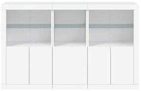 Credenza con Luci LED Bianca 162x37x100 cm