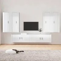 Set di Mobili Porta TV 6 pz Bianco Lucido in Legno Multistratocod mxl 77304