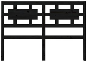 Testiera per letto nera 205,5x4x100cm in legno massello di pino