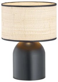 Lampada ASPEN LN1 BLACK RATTAN E27 da Tavolo Scrivania e Comodino