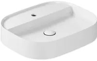 Lavabo da appoggio rettangolare con angoli stondati serie Smart-B di Ceramica Galassia - Bianco lucido 55x45cm