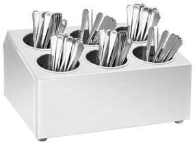 Portaposate Con 6 Inserti Quadrato İn Acciaio Inox /