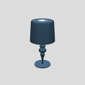 Lampada Da Scrivania Contemporanea Eva D30Cm In Plastica Blu E Alluminio 1 Luce