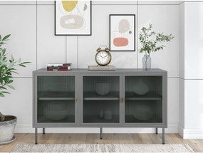 Vetrina grigia in metallo 130x75 cm Rosalie - Støraa