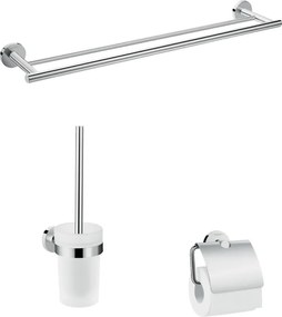 Set Portasciugamani Portarotolo E Portascopino Cromo Hansgrohe 41727 Logis Universal