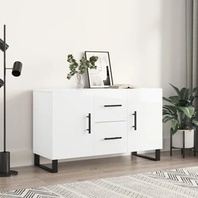 Credenza bianco lucido 100x36x60 cm in legno multistrato