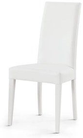 Set di 2 sedie PALMARIA in ecopelle bianca e gambe in tinta