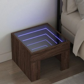 Comodino Con Led Infinity Rovere Marrone 40x40x30 Cm /
