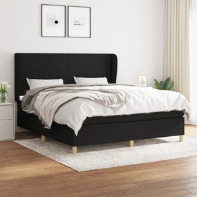 Giroletto A Molle Con Materasso Nero 160x200 Cm İn Tessuto /