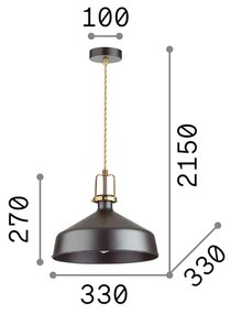 Sospensione Industrial-Minimal Eris-2 Metallo Bianco 1 Luce E27