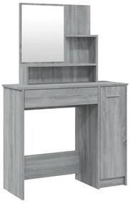 Toeletta con specchio grigio sonoma 86,5x35x136 cm